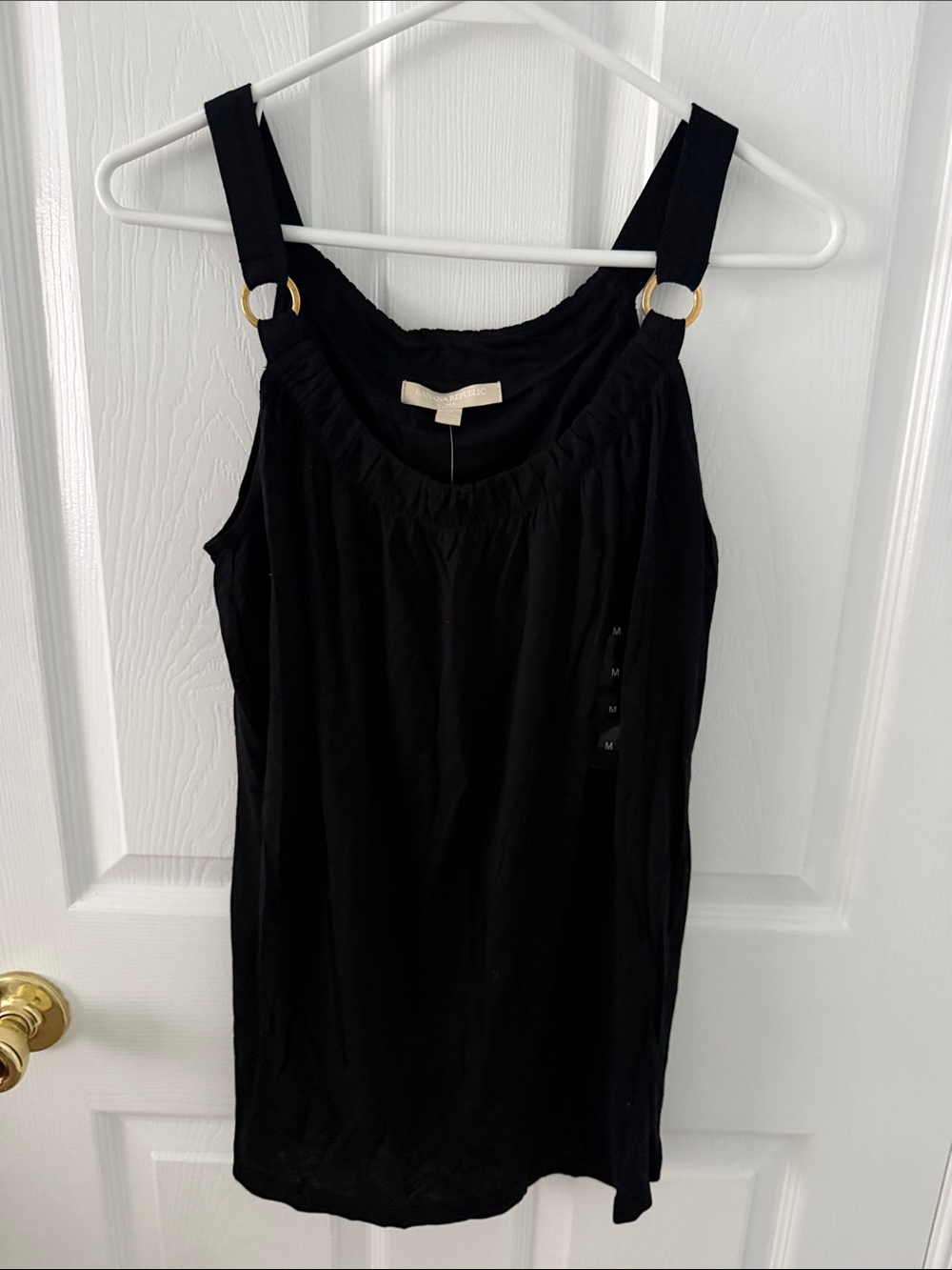 Banana Republic Black Tank Top with Gold Ring Straps